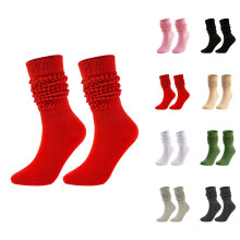 Unisex high tube bubble knit socks soft warm yarn