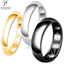 Sterlingové stříbro925in stříbro / 14karátové zlato / černé rhodiované snubní prsten slib pohodlný střih 2 mm - 8 mm s gravírováním