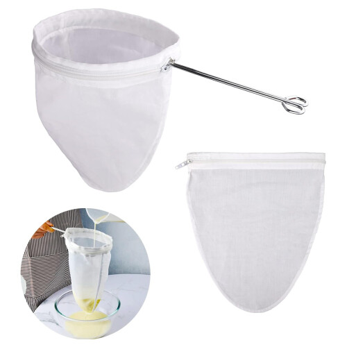 Ultra Fine Mesh Strainer Bag with Stainless Steel Frame, 1 1
