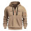 Men's Khaki Bomber Jacket Loose Fit Hooded Pullover with 2