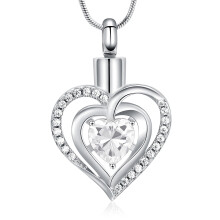 Heart-Shaped Cremation Necklace with Birthstone and