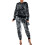 Women's Sequins 3-Piece Set Sweater Pencil Pants Top Silver 2