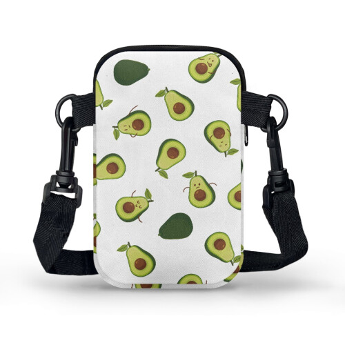 Umhängetasche mit Avocado-Muster, Polyester, Unisex 1