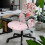 Stuhlhusse mit Kolibri-Hibiskus-Muster, rosa, Stretch 2