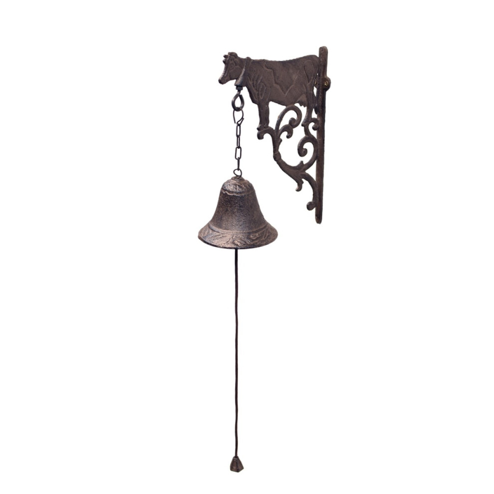 Cast Iron Cow Dinner Bell Antique Style Wall Mount 9357860708357