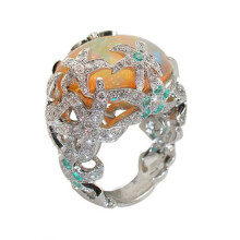Anello da donna Toyfunny Fashion Trend Retro Pentagramma Fiore Incastonato Zirconi Gioielli