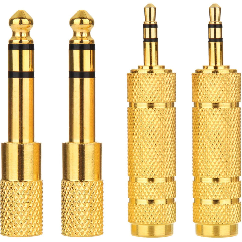 3.5Mm Male To 6.35Mm Female Stereo Adapter Pure Copper Gold 9357860717618