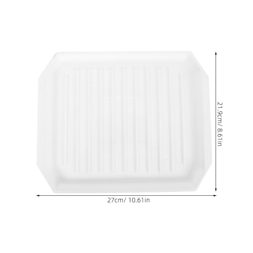 Microwave Dish Cooking Tray White PP 3 Pieces 1