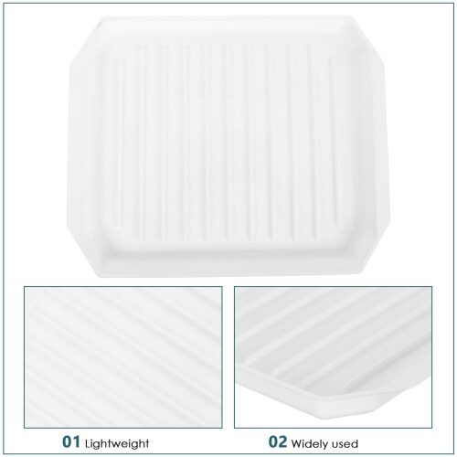 Microwave Dish Cooking Tray White PP 3 Pieces 2