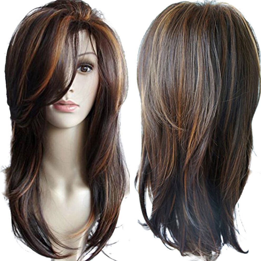 Brown synthetic deep wave wig 19 inch