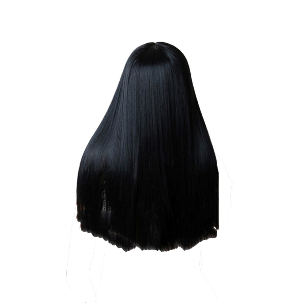 Tkrady women's human hair lace front wig, straight black,
