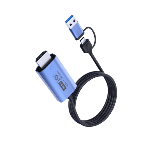 Μετατροπέας HD 1080P60HZ USB3.0 σε -συμβατό καλώδιο μετατροπής Καλώδιο προσαρμογέα Type-C σε 2