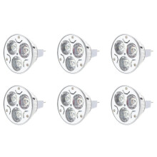 6X MR16 GU5.3 12V Cool Vit GlöDlampa 3X1W