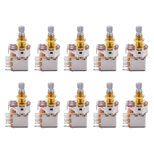 10X Guitar Pots 500K Short Split Shaft Audio Taper Push/Pull Potentiometer