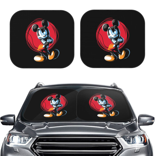 2 τεμάχια Mickey Mouse παρμπρίζ αντηλιακό για αυτοκίνητο πτυσσόμενα καλύμματα 1