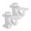 Adjustable Curtain Rod Hangers Plastic Clip-On Brackets 2 7