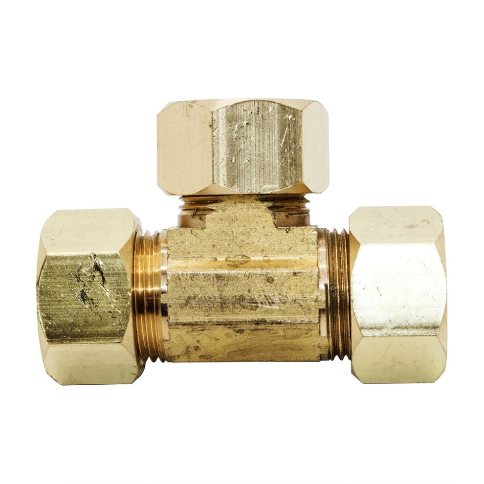 Thrifco Brass Compression Tee Lead-Free 1/4 Inch 9357860741934