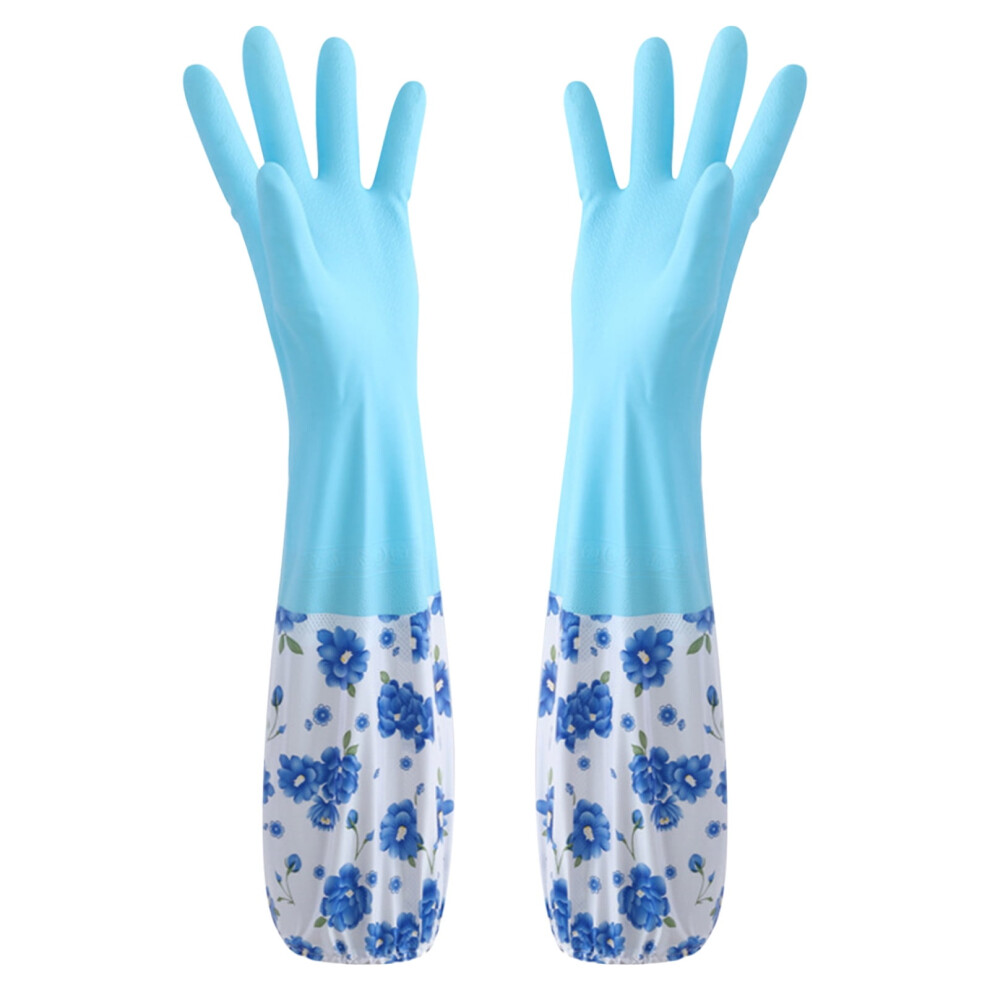 Rubber Cleaning Gloves with Cotton Liner 1 Pair