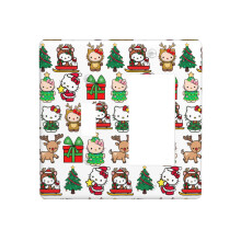 Hello Kitty jultryck väggpanel för 10,5x10,5 cm strömbrytarskydd, PC-material, kompatibel med vanliga vippströmbrytare, heminredning, kök och