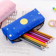 Sky Zipper Pencil Case Canvas Multifunctional 1pc