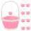Mini Woven Baskets Pink Plastic Party Decorations 10 pcs 3