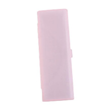 Plastic pencil case with hinged lid and snap closure pink