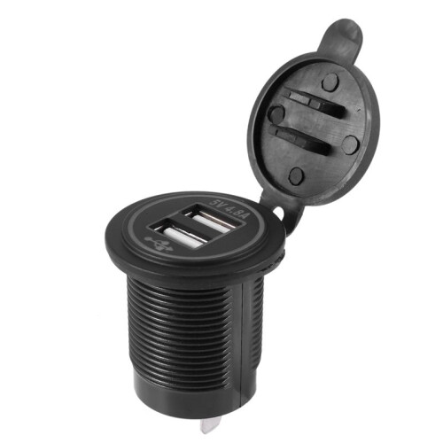 5X 5V 4.8A Dual Usb Charger Socket Adapter Power Socket for 12V 24V Car Ship Rv 2