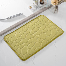 Luckky Badematte aus Memory-Schaum, Kopfsteinpflaster-Badematte, super saugfähig, maschinenwaschbar (40 x 60 cm, Grün)