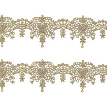 Gold Lace Trim Heart Edge Polyester 5 Yards