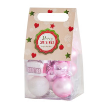 Ensemble de 13 boules de Noël roses incassables, avec coffret cadeau, décorations fantaisistes à suspendre pour sapin de Noël et fêtes.