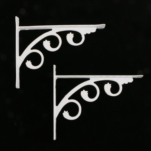 Wall Shelf Brackets Metal Corner Braces 2 Pack 20x25cm White 1