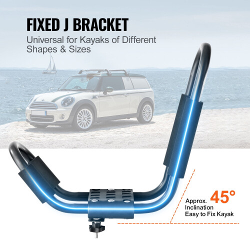 Kayak Car Rack J-Bar Set with Cushioning Straps 2-Pack 2
