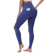 Leggings 3/4 para Mujer para Yoga Ejercicio Deportivo Cintura Alta Azul Marino M — ropa fitness mujer