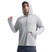 BALEAF Sudadera de Natación para Hombre de Secado Rápido Verano Gris S — ropa uv hombre, rashguard con capucha