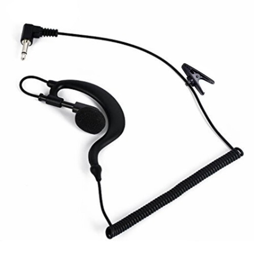 Headset with Coiled Cable and Clip-On Ear Mic for Two-Way 2