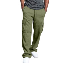 Men's cargo pants loose-fit heavy cotton with ankle