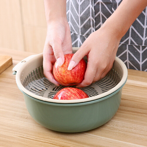 Kitchen Colander Set Round Double-Layer Plastic 2-Piece 2