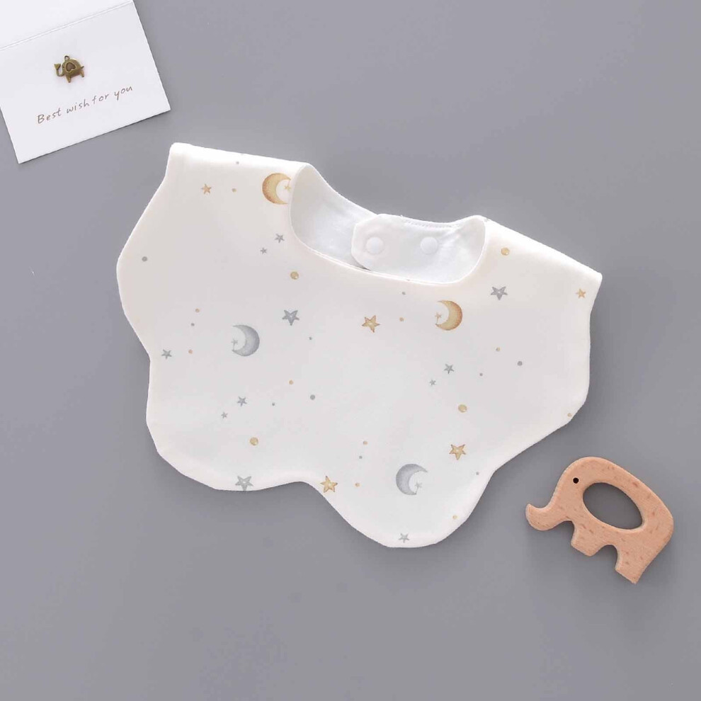 Baby bib rose cartoon print waterproof 3-layer thickened