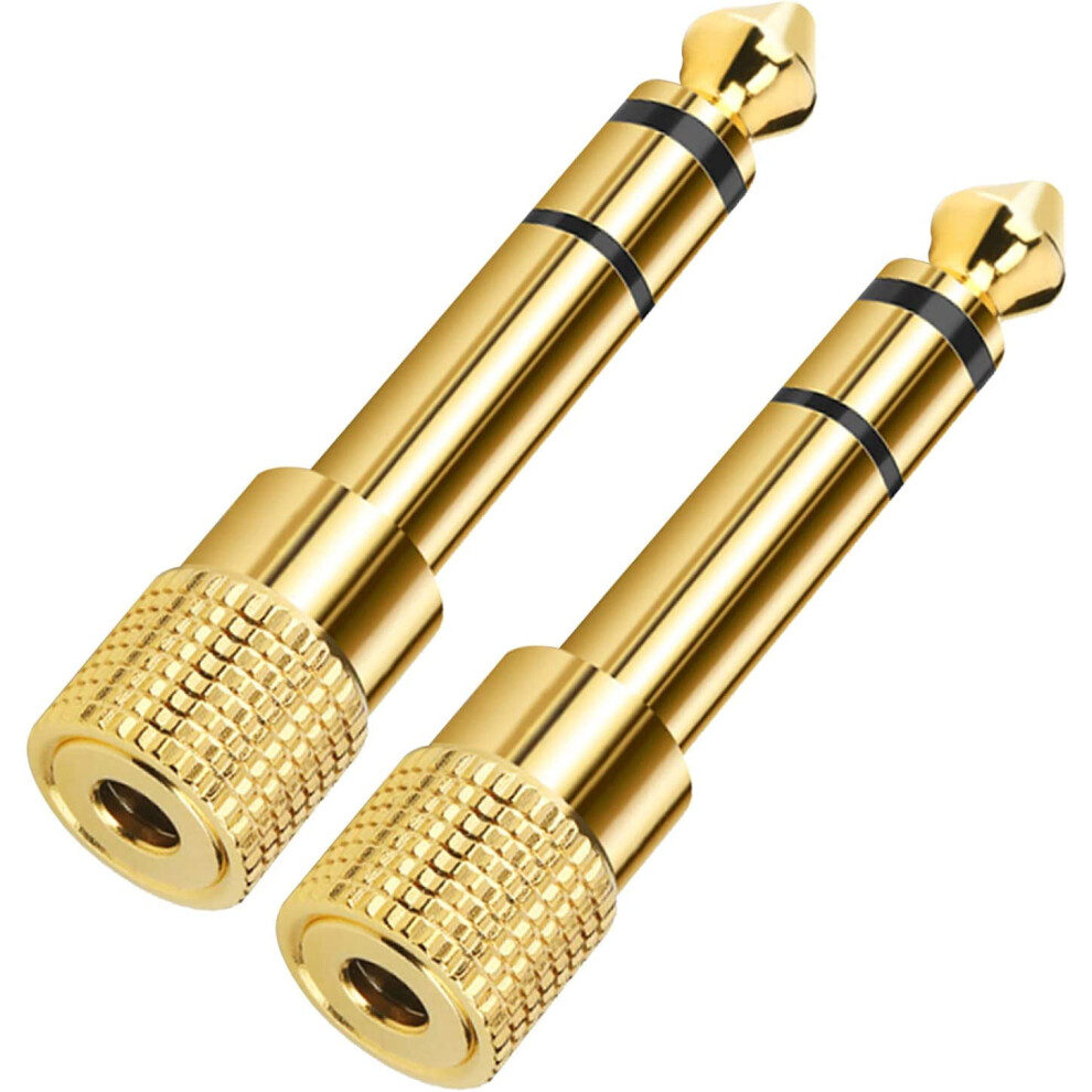 3.5Mm To 6.35Mm Headphone Adapter Plated 2-Pack Gold 9357860727075
