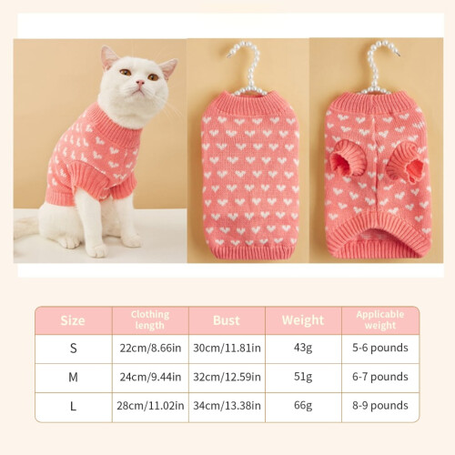 Pulloverkleid für kleine Hunde und Katzen mit Herz 1