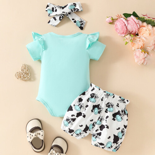 Ensemble body d'été pour bébé fille, bleu clair, 3-6 mois 2