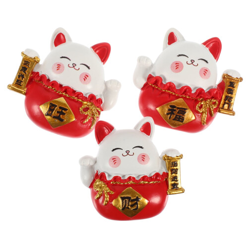 Fortune Cat Fridge Magnets Home Decoration 3pcs 2