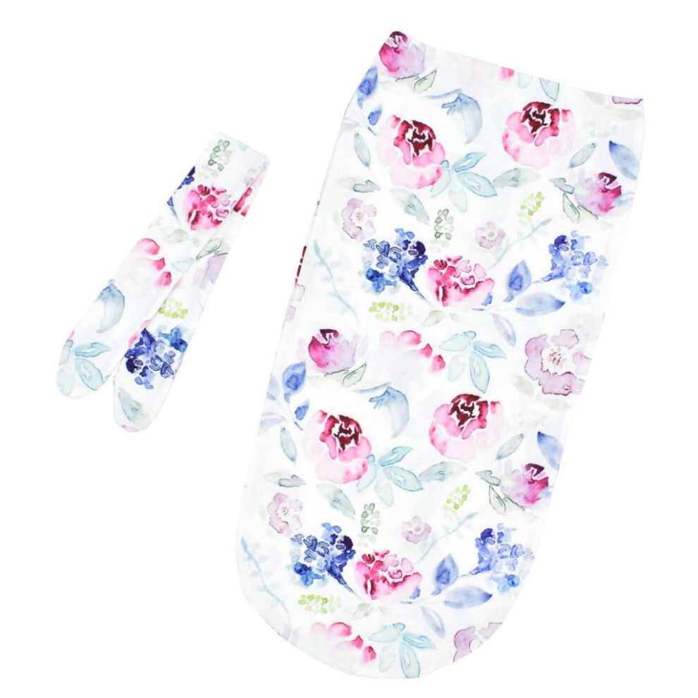 Newborn baby sleeping bag with knotted bow headband