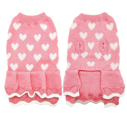 Pulloverkleid für kleine Hunde und Katzen mit Herz 2