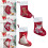 Weihnachtsstrumpf mit Eichhörnchenmuster, 40 x 15 cm, weiße Manschette, rot 7