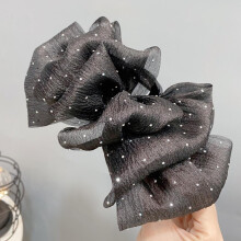 Pinzas para el cabello de tul y malla para mujer, dos colores, lazo grande