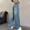 Jeans droits pour filles, coupe ample, en denim souple 1