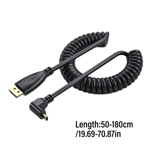 HDTV Port1.4 Teleskopický špirálový kábel s adaptérom samec-samec 2