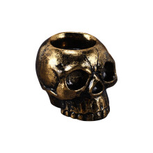 Lucky Skull -kynttilänjalka - goottilainen kallo-tuikkukynttilänjalka, uutuus, kallo-luukynttilänjalka, halloween-kotibaarin juhlapöytäkoriste