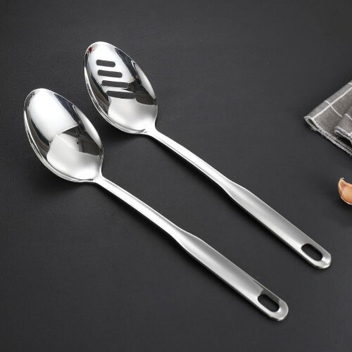 Stainless Steel Cooking Spoon Set 12.8-Inch 1
